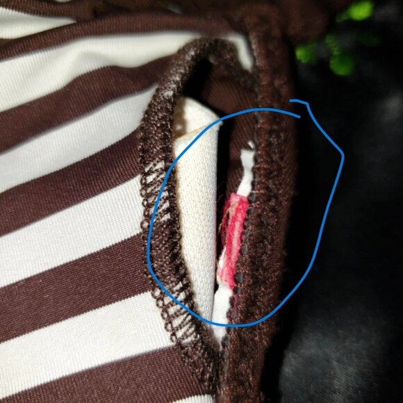 Vintage Betsey Johnson Bikini Pink 3D Rose Brown Hearts Fabric Swimsuit Size L M - Picture 8 of 14